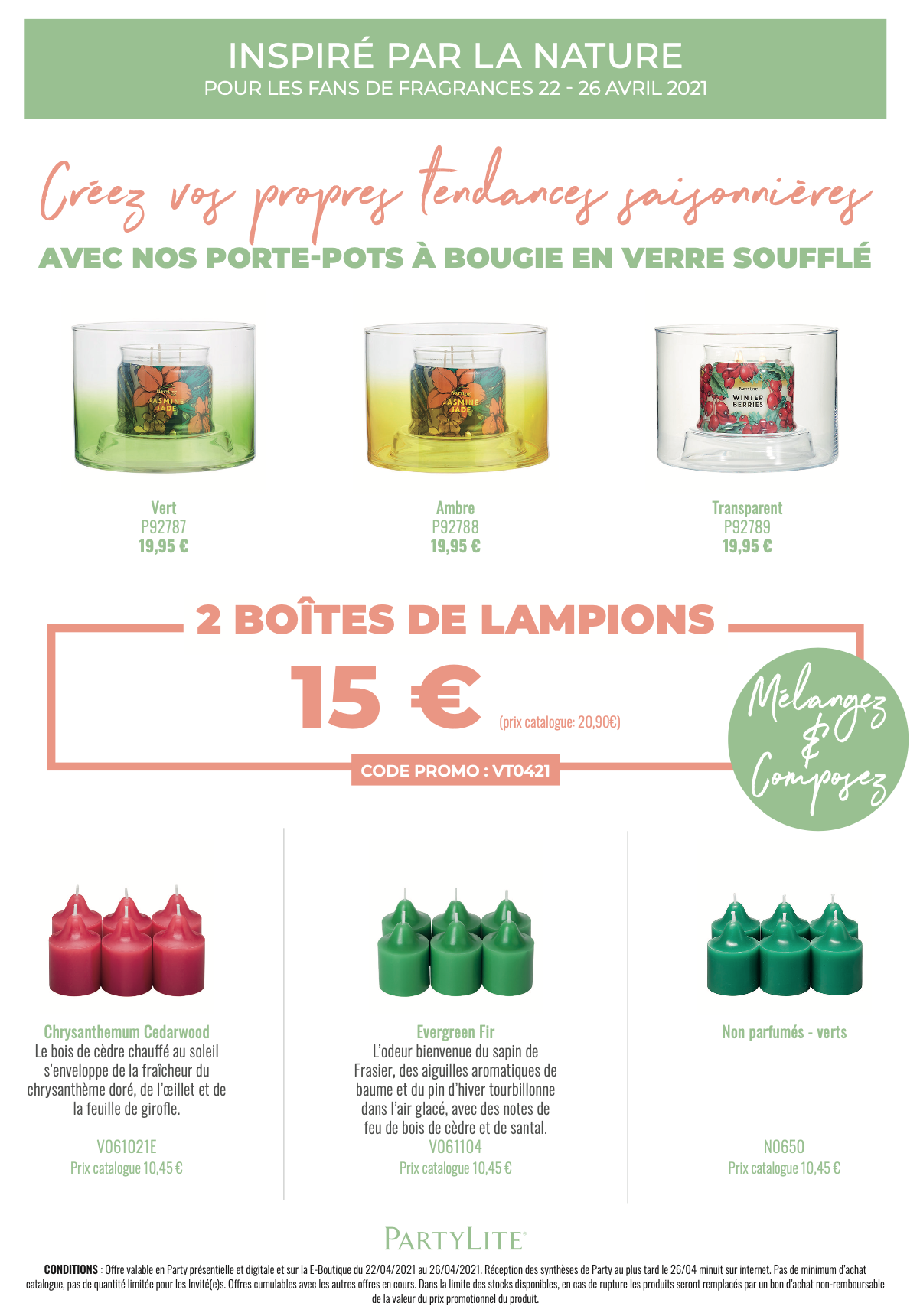 Les Pots Nature's Light Partylite - Les bougies et la Déco